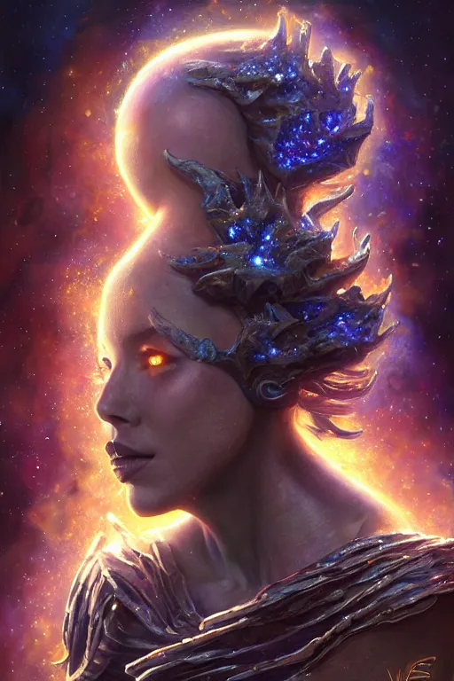 Image similar to beautiful oil painting with high detail of a wise Space ent(Crying) made of stars and plasma, hybrid from dungeons and dragons and art direction by James Cameron ;by artgerm; wayne reynolds art station; cinematic quality character render; low angle; ultra high quality model; production quality cinema model