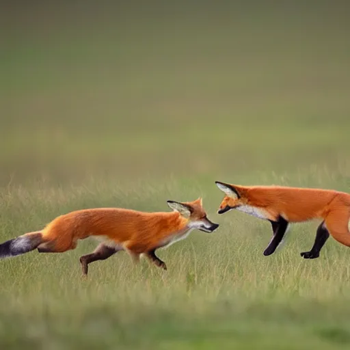 Image similar to award winning photograph of a fox with eight legs