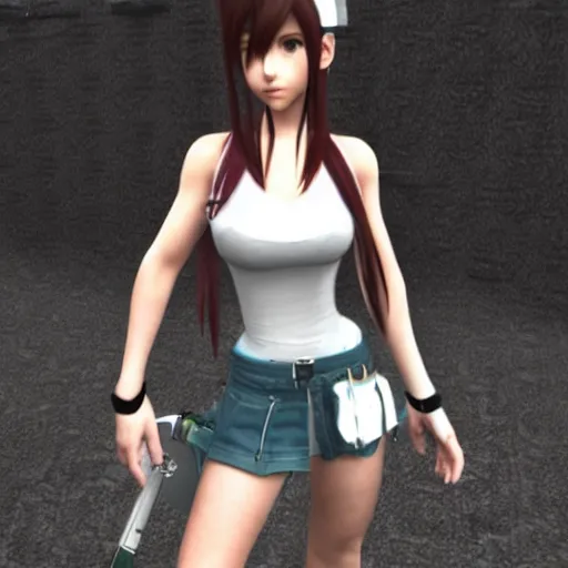 Image similar to aerith gainsborough mixed with tifa lockhart