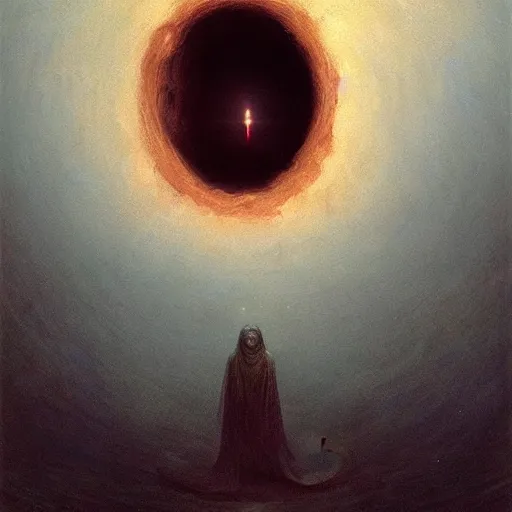 Prompt: terrible angel emerging from black hole, painting by beksinski and gammell and anato finnstark and rembrandt