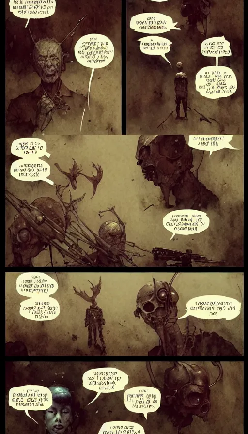 Image similar to the most interesting 6 panel comic by chiara bautista, beksinski and norman rockwell and greg rutkowski weta studio and tom bagshaw and james gurney and lucasfilm