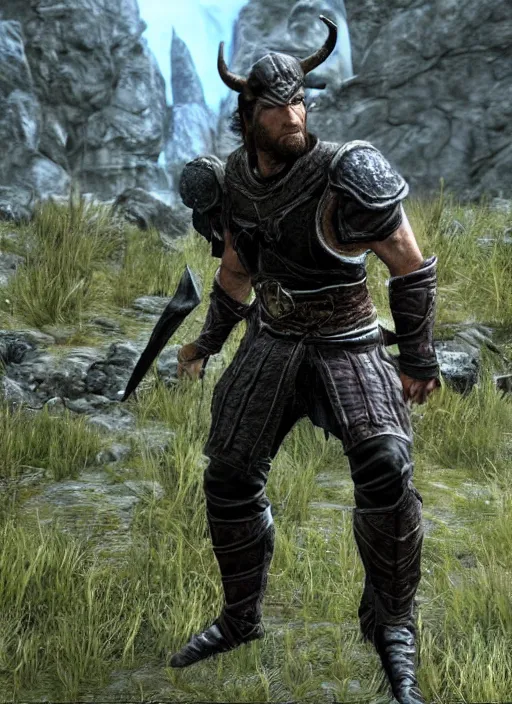 Prompt: Todd Howard in The Elder Scrolls Skyrim, gameplay, 8k, HD