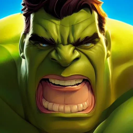 Image similar to face icon stylized minimalist the hulk, loftis, cory behance hd by jesper ejsing, by rhads, makoto shinkai and lois van baarle, ilya kuvshinov, rossdraws global illumination