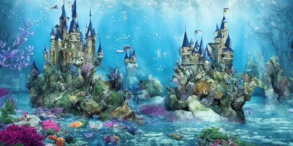 Image similar to underwater fairytale castle