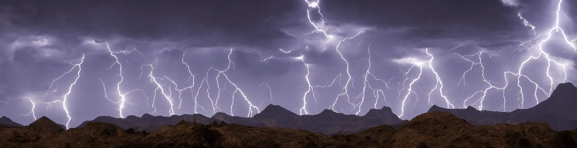 Image similar to solar montain with lightning bolts.