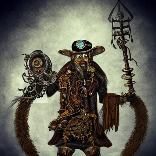 Prompt: steampunk shaman