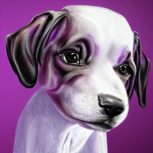 Image similar to A cute purple dog, photorealistic