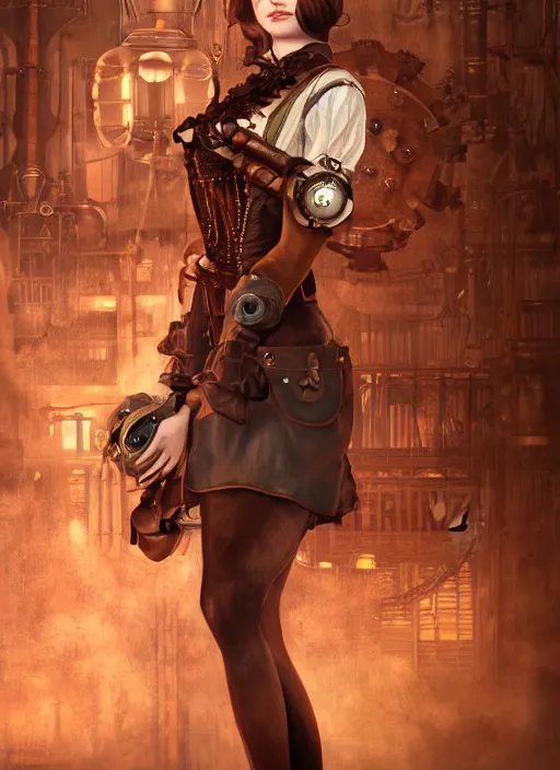 Prompt: Steampunk Bioshock portrait of Emma Stone, au naturel, hyper detailed, digital art, trending in artstation, cinematic lighting, studio quality, smooth render, unreal engine 5 rendered, octane rendered, art style by klimt and nixeu and ian sprigger and wlop and krenz cushart