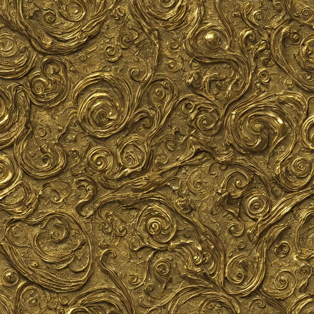 Image similar to seamless tileable texture of damaged metal gold, realistic, very detailed, beautiful, intricate details, sharp focus, substance designer, substance render, substance painter, marmoset, unreal engine, octane render