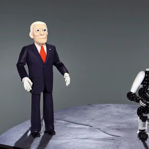 Image similar to joe biden in robot chicken, adult swim, tv show,