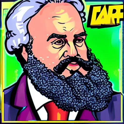Prompt: Karl Marx fortnite event