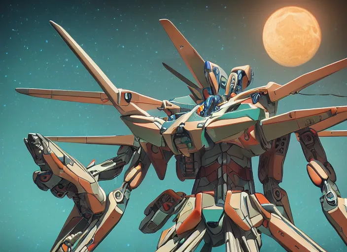 Image similar to vitruvian mecha, isometric concept gundam macross evangelion, illuminated features, detailed hatching, dramatic moonlit lighting, diagram specifications notations, by alex pardee, dan mumford, 3 d cg, octane rendered, futuristic, 2 k aesthetic, 4 k, highly saturated colors