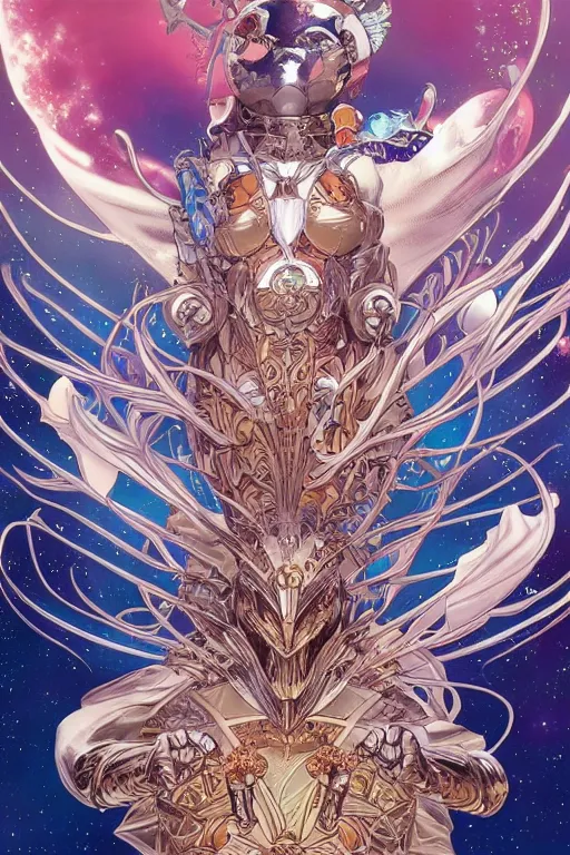 Image similar to celestial big chungus, by artgerm and yoshitaka amano and moebius and alphonse mucha, hyperdetailed, dc comics, ornate, nebula, explosions in the sky, trending on artstation
