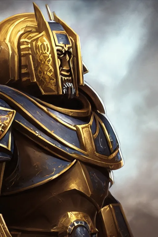 Image similar to armor portrait heros warhammer 4 0 k horus heresy fanart - the primarchs emperor by johannes helgeson animated with vfx concept artist & illustrator global illumination ray tracing hdr fanart arstation zbrush central hardmesh 8 k octane renderer comics stylized