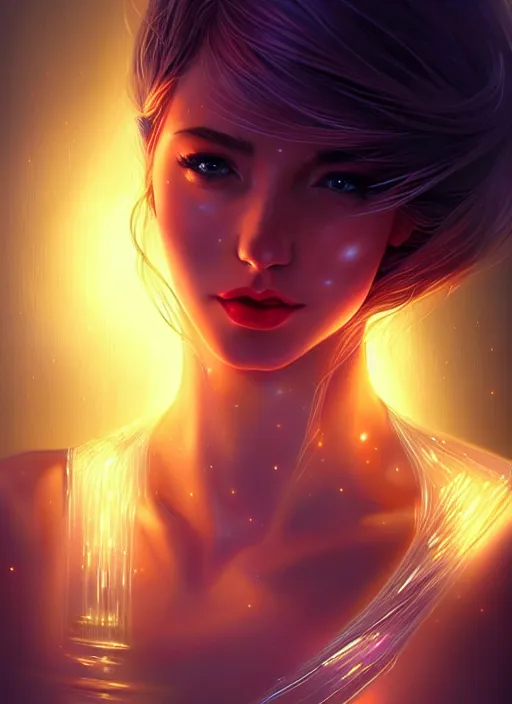 Prompt: water, glowing lights!! intricate elegant, highly detailed, digital painting, artstation, concept art, smooth, sharp focus, illustration, art by artgerm