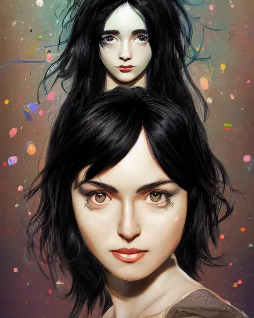 Prompt: happy birthday black haired girl, book cover by Neil Gaiman, trending on artstation, 8k, highly detailed
