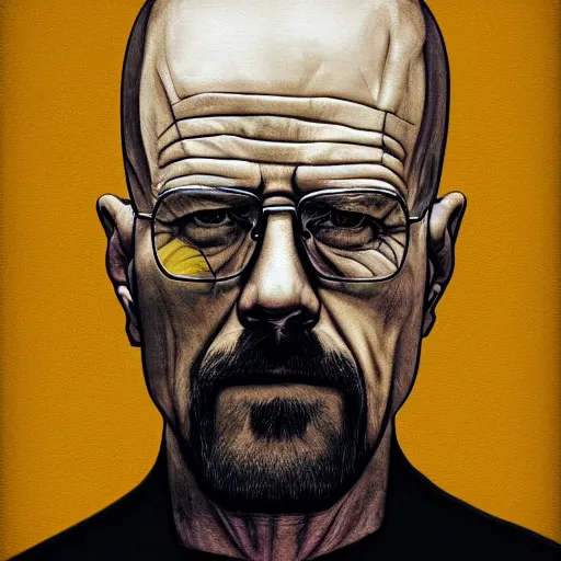 Image similar to Heisenberg from breaking bad, accurate anatomy, highly detailed, realistic, centered, portrait