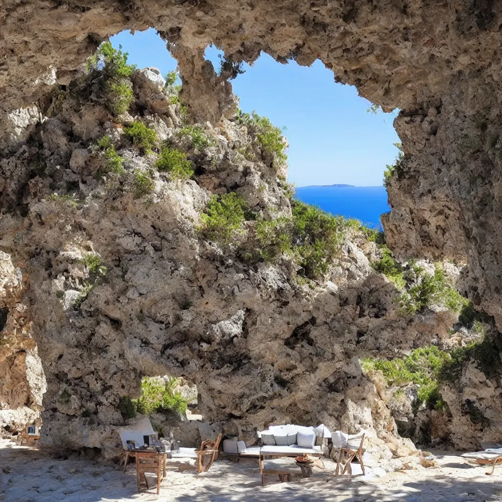 Image similar to greek island cave airbnb most popular