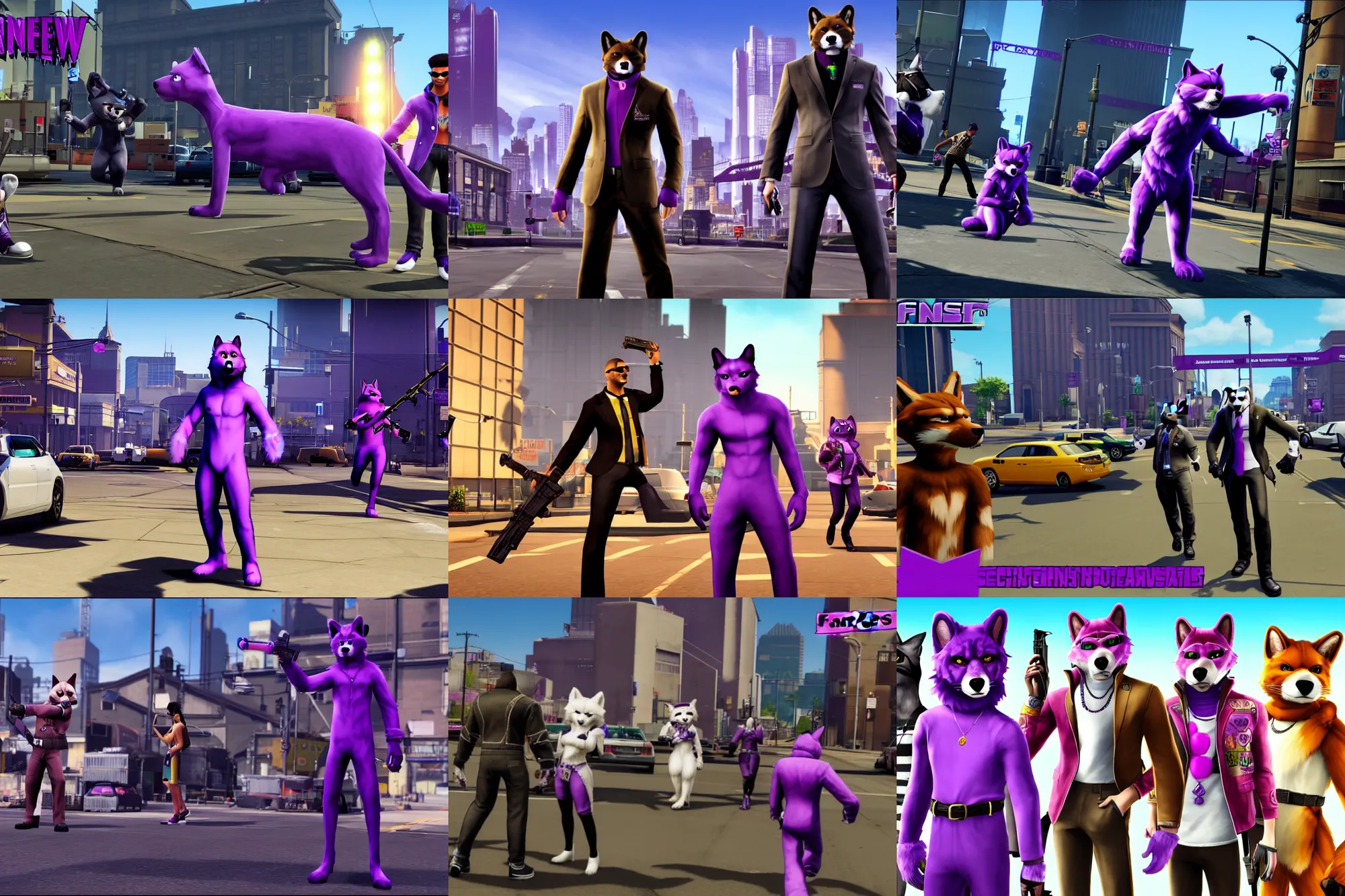 Image similar to screenshot of furries in saints row