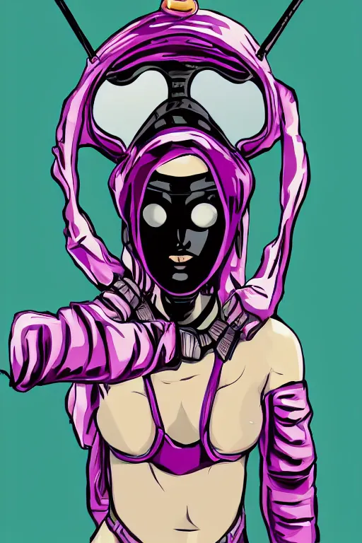 Image similar to masked girl protest liberation, cleanest posse, cleanest image without duplication, justify, parallel content, hyperrealistic anatomy body content, violet polsangi pop art, gta chinatown wars art style, sharp focus, bioshock infinite art style, incrinate, dynamic stretching, rgba color, white frame, content balance proportion