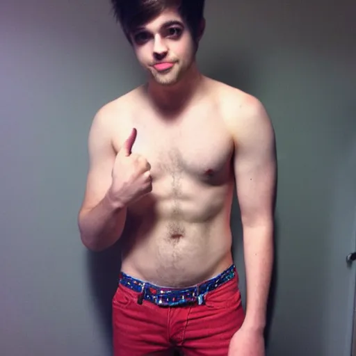 Prompt: ian from Smosh as a stripper