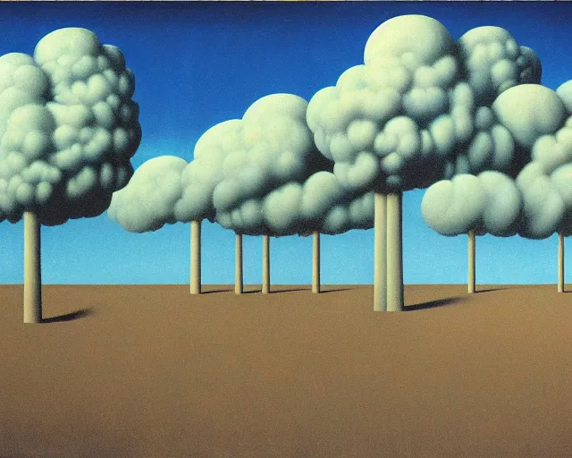 Prompt: magritte imagination. quicksand, desert sand. ancient gods of earth and rain ascend out of the ground. midnight rainstorm, bright floodlights, ancient prophecy. award winning, museum exhibit