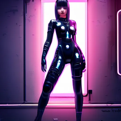 Prompt: An epic comic hyperrealistic illustration of a asia cyber warrrior girl wearing futuristic wardrobe, black and silver, ultradetailed face expression trending on artstation and artbreeder, cyberpunk 2077 color, heavy rainning at tokyo street night, neon light, DAZ, 8k, unreal 5 engine render, cosplay, RPG portrait, final fantasy Vll world concept, dramatic lighting, rim lights, PS5 render quality