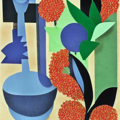 Image similar to paper collage art by henri matisse