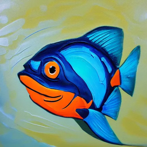 Prompt: nemo fish, impasto painting