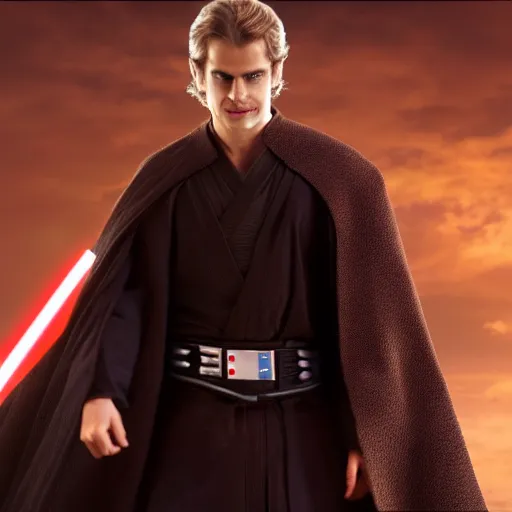 Prompt: hayden christensen as anakin skywalker from star wars revenge of the sith, cinematic, professional, 8k, detailed