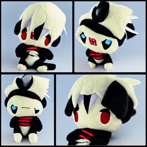 Image similar to cute fumo plush of a guy who has had way too much caffeine, anime, coffee