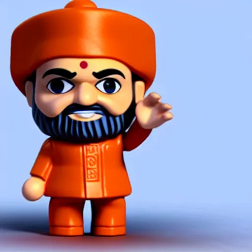 Image similar to narendra modi mini figure, toy, 3 d render, 4 k, hd