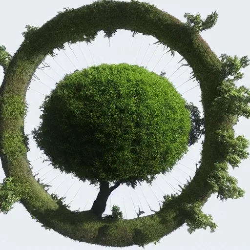 Image similar to soul tree of the earth, perfect symmetry, left side chaos, right side serenity, circular base surrounding grand tree, cinematic, ultrarealistic, intricate detail, finely detailed, small details, extra detail, high resolution, 3D, volumetric lighting, octane render, 8k, ultradetailed, photorealistic,