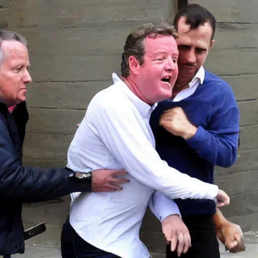 Image similar to piers Morgan beating up a poor man