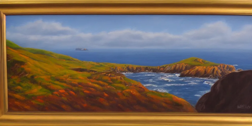 Image similar to beautiful oil painting of marin headlands by olof krans