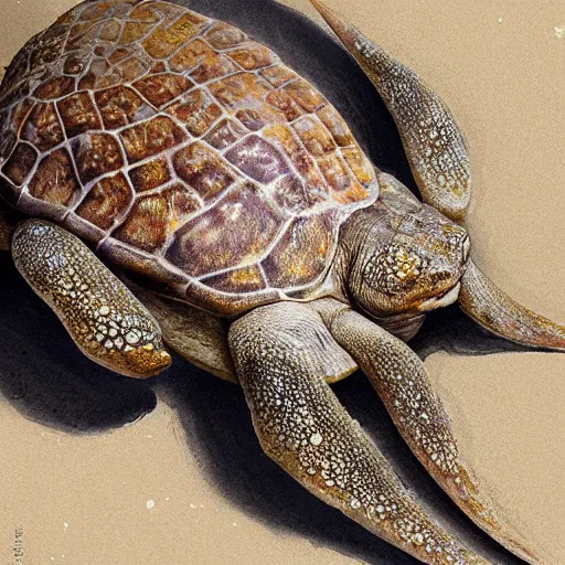 Image similar to macrochelys temminckii by greg rutkowski