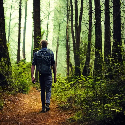 Image similar to Velocirapter walking in the forest, 8k, professional photography, cinematic shot, dark, smoke