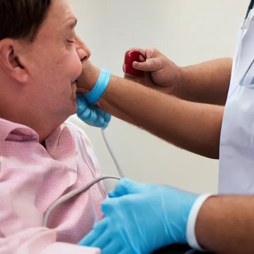 Image similar to a patient having his blood pressure measured