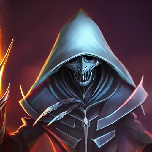 Image similar to Karthus from League of Legends as an Among Us character