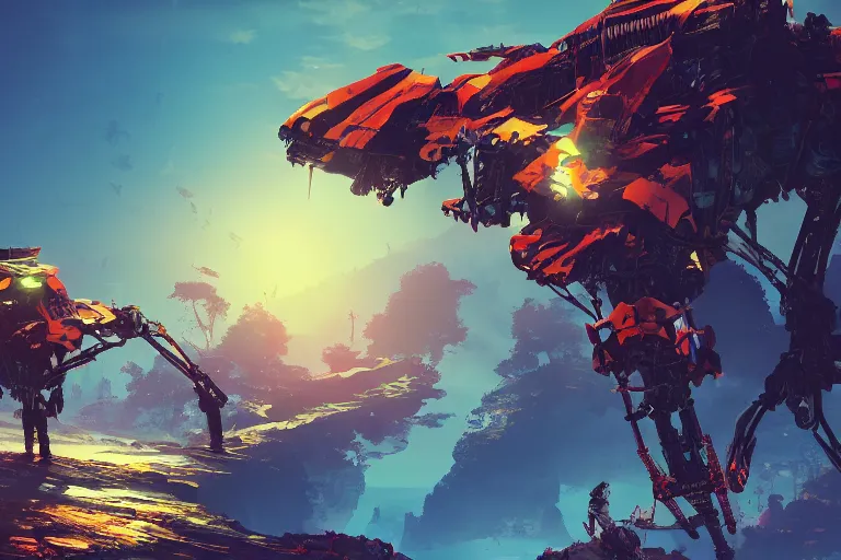 Image similar to sunwing machine mecanical creature robot of horizon forbidden west horizon zero dawn bioluminiscence global illumination ray tracing hdr fanart arstation by ian pesty and alena aenami artworks in 4 k