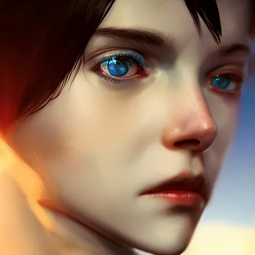 Prompt: cirno 8 k ultra realistic portrait very bright eyes 4 k detailed artstation trending bokeh detailed face by greg rutkowski