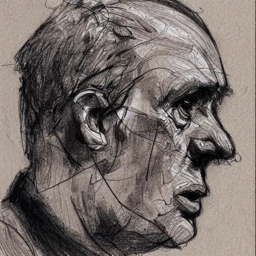 Image similar to a realistic yet scraggly portrait sketch of the side profile of a stern and sophisticated jerma 9 8 5, trending on artstation, intricate details, in the style of frank auerbach, in the style of sergio aragones, in the style of martin ansin, in the style of david aja, in the style of mattias adolfsson