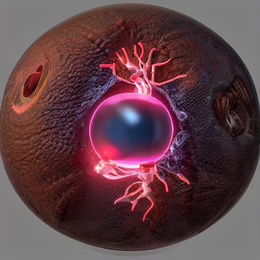 Prompt: a beating human heart inside a translucent orb, highly detailed biologically accurate human heart, unreal engine 5, path tracing, volumetric lighting, trending on artstation