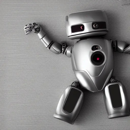 Prompt: CG render of a cute robot laying seductively in bed