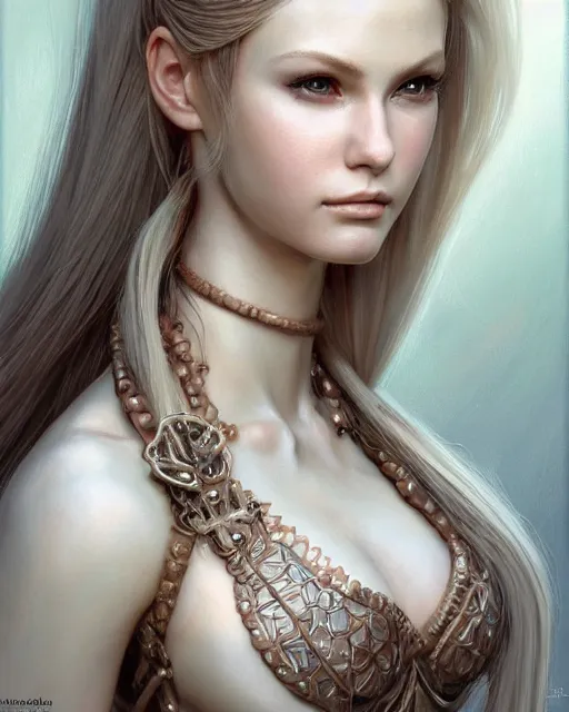 Image similar to human barbie portrait | highly detailed | very intricate | symmetrical | whimsical and magical | soft cinematic lighting | award - winning | closeup portrait | balthier final fantasy | painted by donato giancola and mandy jurgens and charlie bowater | pastel color palette | featured on artstation