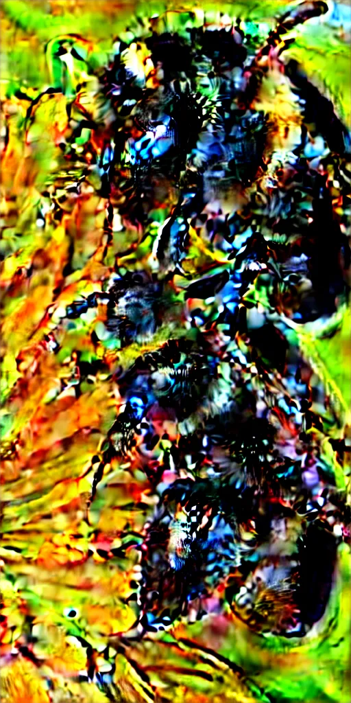 Image similar to fat fat ugly distorted bumblebee in a flower puking pollen, airbrush 8 0 s photography, polished, 8 5 mm, intricate, sharp detailed focus airbrush