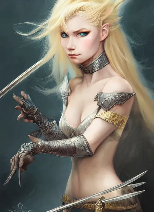 Image similar to blonde combat fairy venizian era, dark fantasy, extremely detailed, sharp focus, portrait, smooth, digital illustration, by rossdraws, frank franzzeta