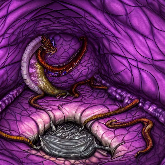 Image similar to detailed shot inside a goddess dragon's cavernous synthetic stomach, the walls purple and pulsing, slimy and hot, lots of acid pooling up on the floor, digesting a bunch humans graphically that ended up inside, food pov, micro pov, vore, digital art, furry art, high quality, 8k 3D realistic, macro art, micro art, Furaffinity, Deviantart, Eka's Portal, G6