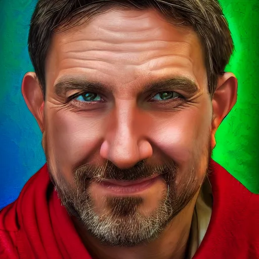 Image similar to portrait of mark rufallo, highly detailed, centered, solid color background, digital painting