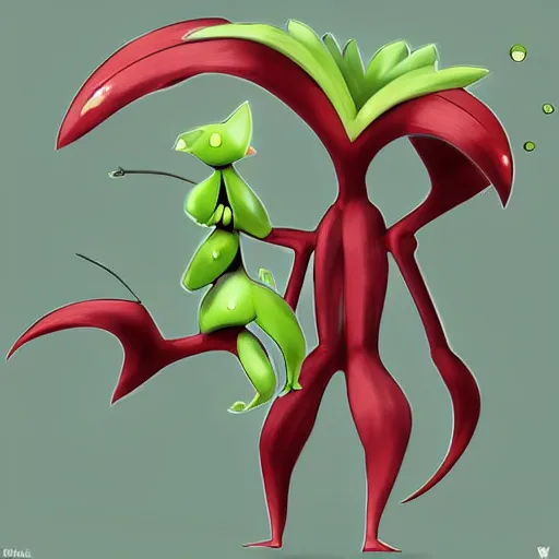 Image similar to a pokemon that looks like a dionaea muscipula, the dionaea muscipula that is laughing ， digital art, trending on art station. unreal engine.